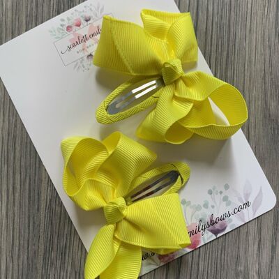 Ribbon Snap Clips (Available In 25 Colour Options) - Yellow