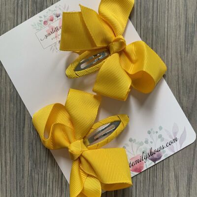 Ribbon Snap Clips (Available In 25 Colour Options) - Sunflower Yellow