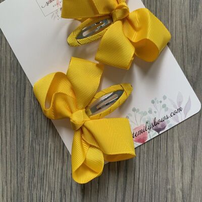 Ribbon Snap Clips (Available In 25 Colour Options) - Sunflower Yellow