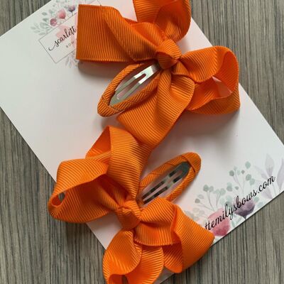 Ribbon Snap Clips (Available In 25 Colour Options) - Orange