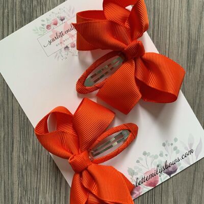 Ribbon Snap Clips (Available In 25 Colour Options) - Burnt Orange