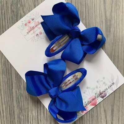 Ribbon Snap Clips (Available In 25 Colour Options) - Royal Blue