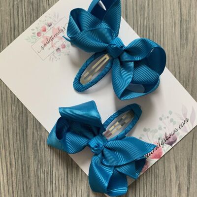 Ribbon Snap Clips (Available In 25 Colour Options) - Bright Blue