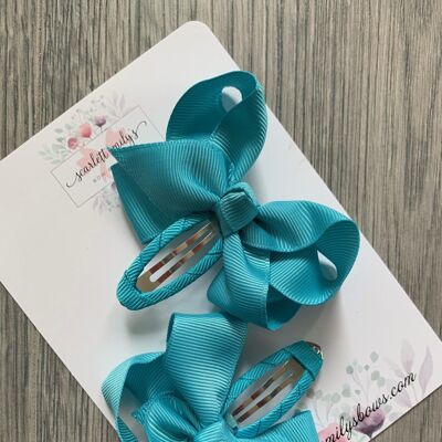 Ribbon Snap Clips (Available In 25 Colour Options) - Blue
