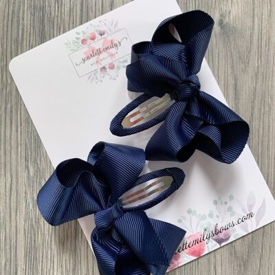 Ribbon Snap Clips (Available In 25 Colour Options) - Navy
