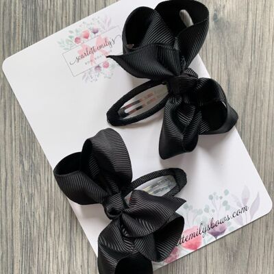 Ribbon Snap Clips (Available In 25 Colour Options) - Black