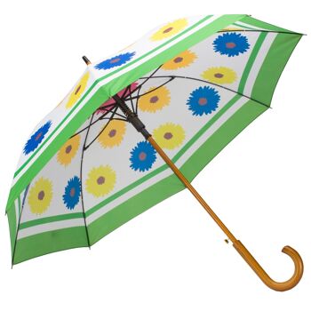 Grand parapluie au design multi-fleurs - coupe-vent 1