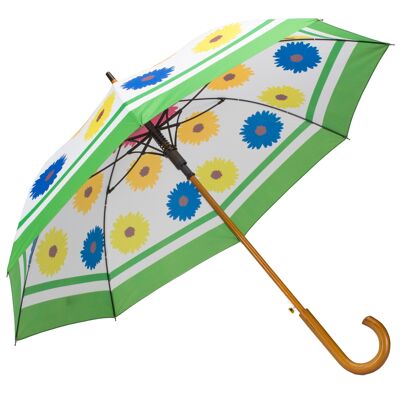 Grand parapluie au design multi-fleurs - coupe-vent