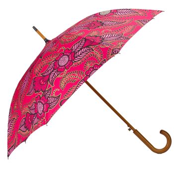 Grand parapluie en motif henné rose - coupe-vent 3