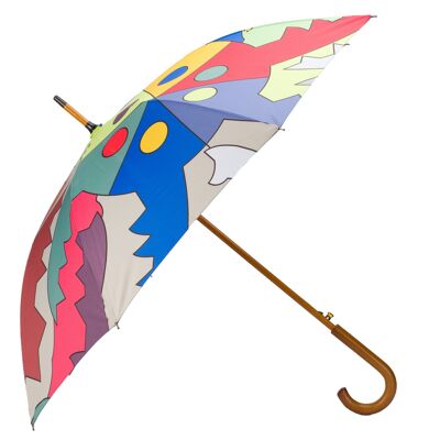 Großer Regenschirm im mehrfarbigen Ada-Design - winddicht