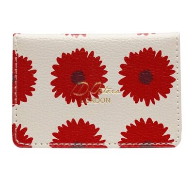 Porte-cartes de voyage en fleur rose