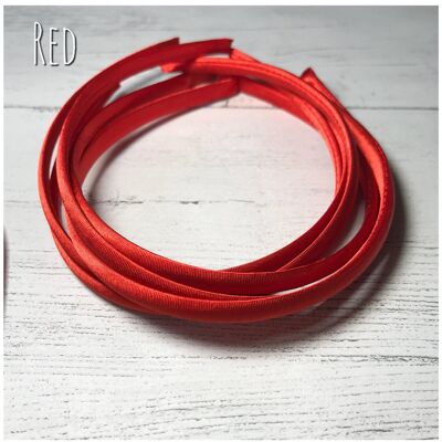 Satin Headband - with loop attachment - red