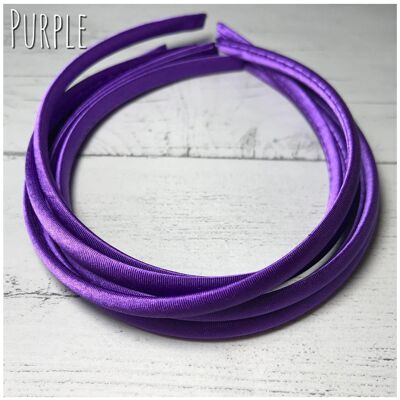 Satin Headband - with loop attachment - purple