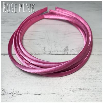 Satin Headband - with loop attachment - rose pink