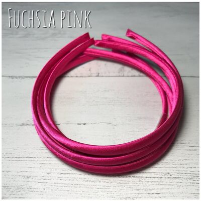Satin Headband - with loop attachment - fuchsia pink
