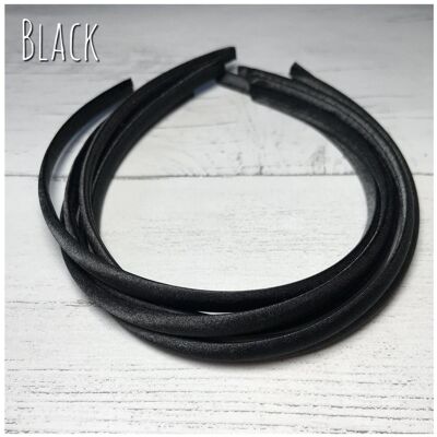 Satin Headband - with loop attachment - black