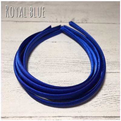 Satin Headband - with loop attachment - royal blue