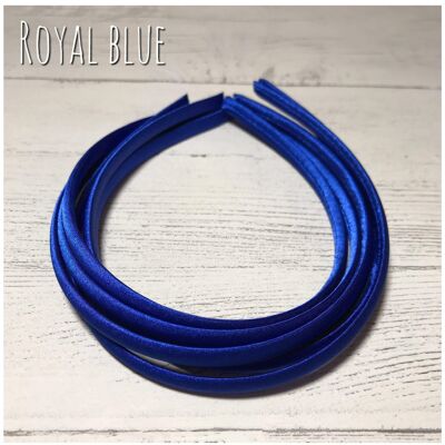 Satin Headband - with loop attachment - royal blue