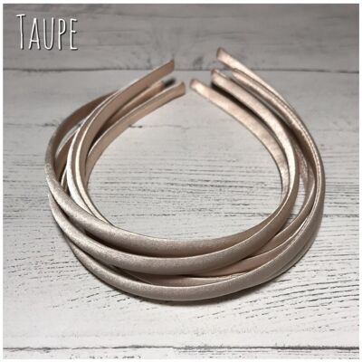 Satin Headband - with loop attachment - taupe
