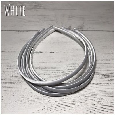 Satin Headband - with loop attachment - white