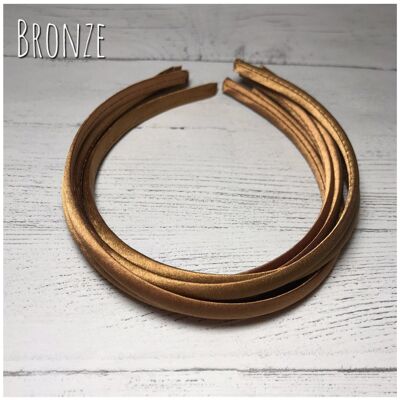 Satin Headband - with loop attachment - bronze