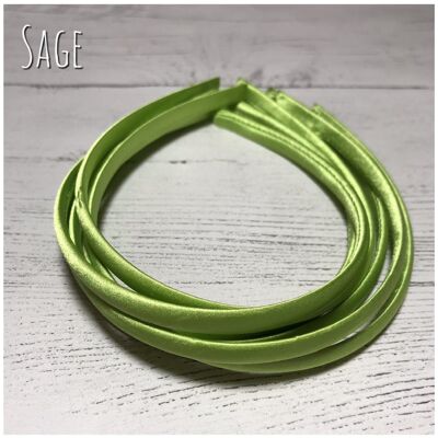 Satin Headband - with loop attachment - sage