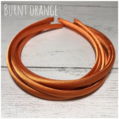 Satin Headband - with loop attachment - burnt orange