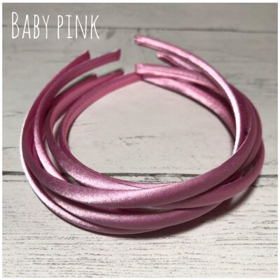 Satin Headband - with loop attachment - baby pink