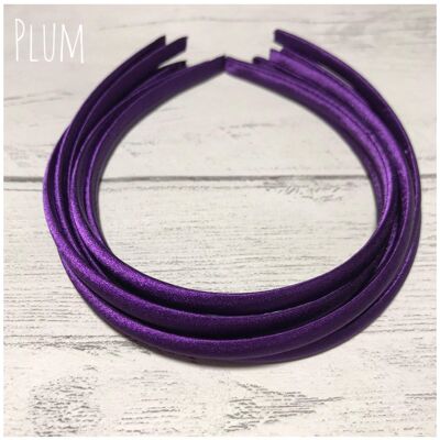 Satin Headband - with loop attachment - plum