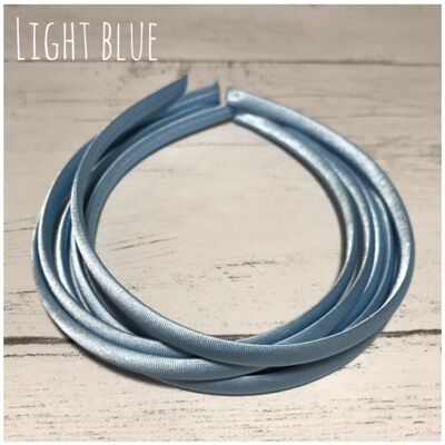 Satin Headband - with loop attachment - light blue