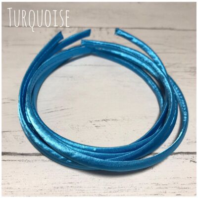 Satin Headband - with loop attachment - turquoise