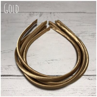 Satin Headband - with loop attachment - gold