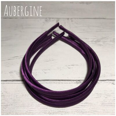 Satin Headband - with loop attachment - aubergine