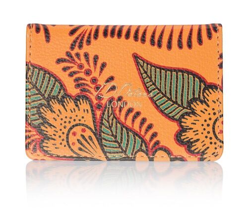 Travel Card Holder in Orange Henna