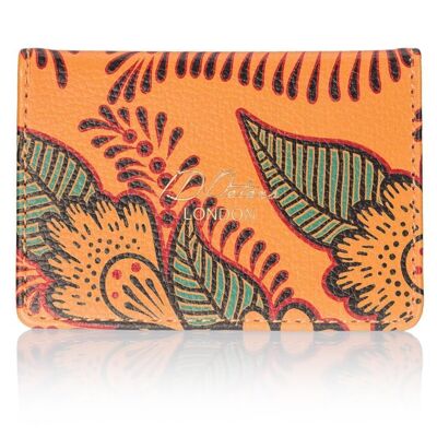 Travel Card Holder in Orange Henna