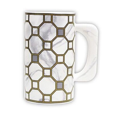 Taza de porcelana XXL -550ml - Círculos Art Deco