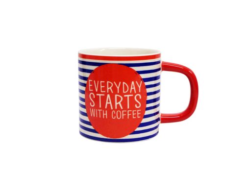 Everyday starts, red-blue. 320 ml
 Stonenamel Mug