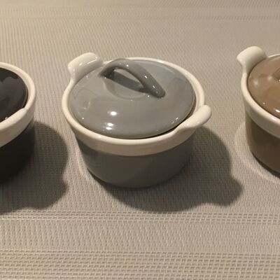 Black&Cream, Super-Mini Cocottes set, Stoneware