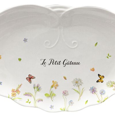 Mademoiselle Butterfly, piatto fiori in porcellana New Bone China