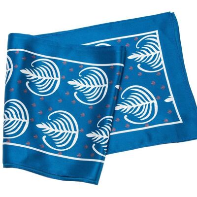 Foulard Skinny en Soie - Blue Wakie