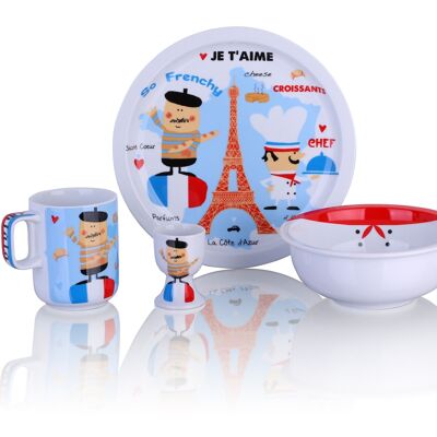 Paris - 4pc Mono Big Breakfast Set, porcelain