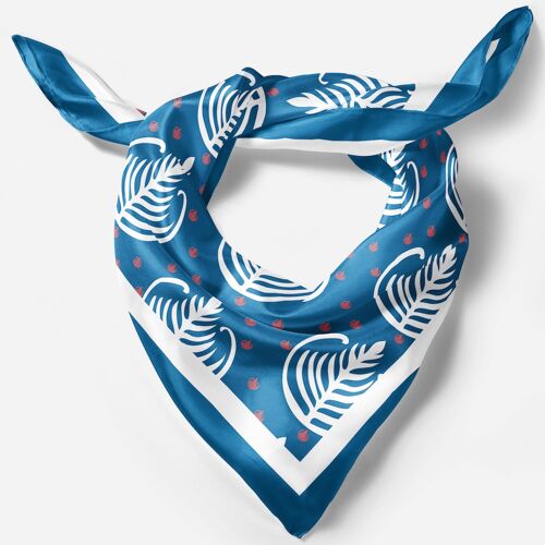 Blue Wakie Silk Square Scarf