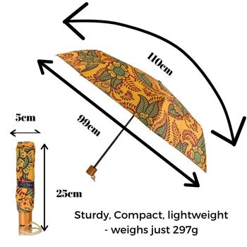 Parapluie coupe-vent en henné orange - pliable 2