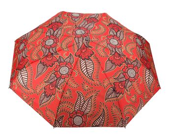 Parapluie coupe-vent en henné rouge pour dames - pliable 1