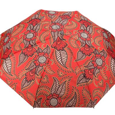 Parapluie coupe-vent en henné rouge pour dames - pliable