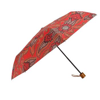 Parapluie coupe-vent en henné rouge pour dames - pliable 2