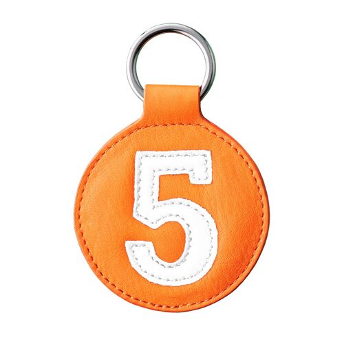 Porte clé n°5 blanc fond orange