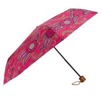 Parapluie coupe-vent en henné rose pour dames - pliable 4