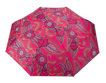 Parapluie coupe-vent en henné rose pour dames - pliable 5