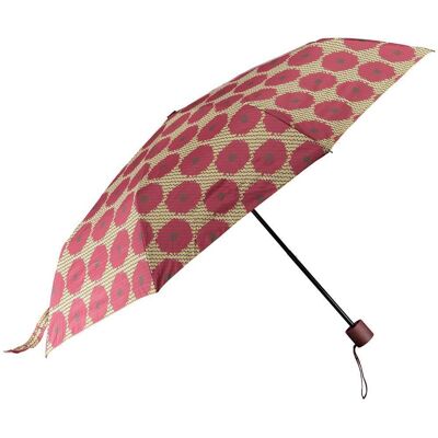 Windproof Umbrella in Aubergine Bloom Print Ladies Folding Umbrella